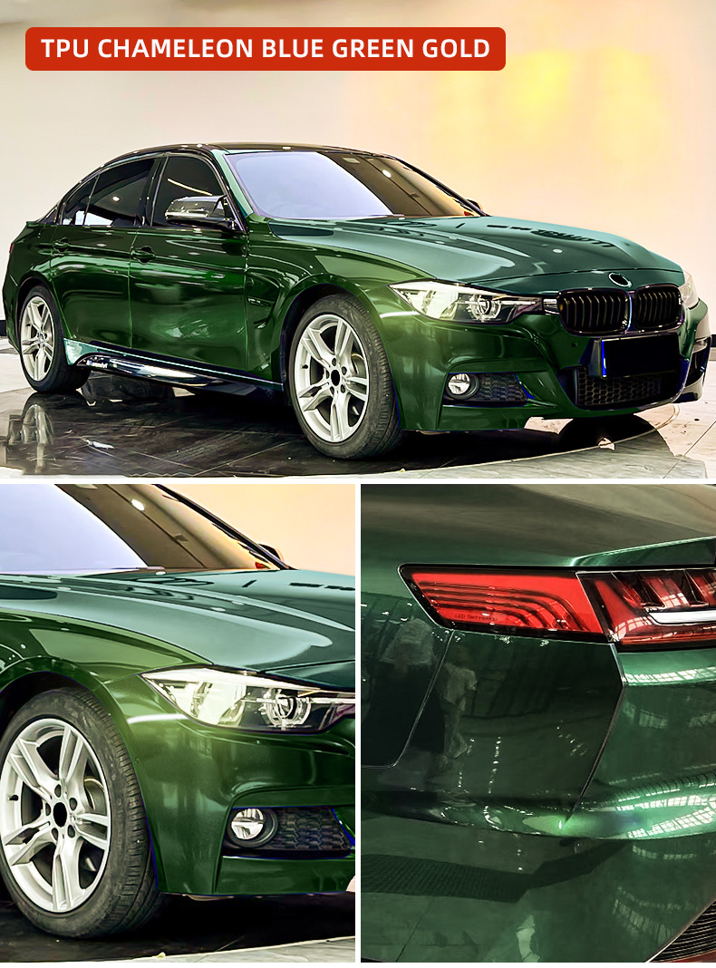 Axxpel Chameleon Blue-Green Gold Tpu Car Paint Modification Color Changing Colorful Car Wrap Protective Film Ppf Repair