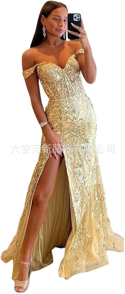 Comercio exterior europeo y americano Amazon hombro abierto vestido de baile largo de diafragma de encaje decal de mujer vestido de noche de cola de pescado