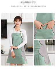 Printable Logo Apron Kitchen Home Polyester Waterproof Oilproof Cartoon Cute Deer Striped Apron Gift Wholesale