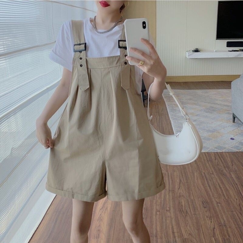 Overalls Overalls Shorts Women's Summer Small Jumpsuit New Korean Style Loose Thin Wide-leg Trendy Pants