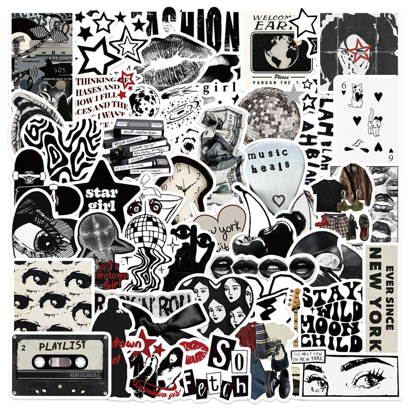 50 Y2K Aesthetic Graffiti Stickers, Handbook Materials, Mobile Phone Cases, Notebook Scrapbooks, Decorative Waterproof Stickers