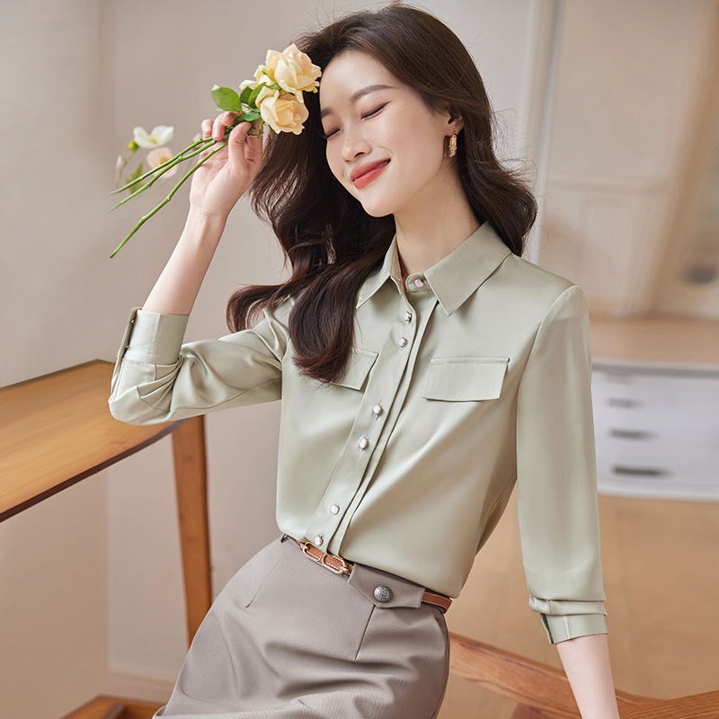 Spring fashionable solid color elegant shirt