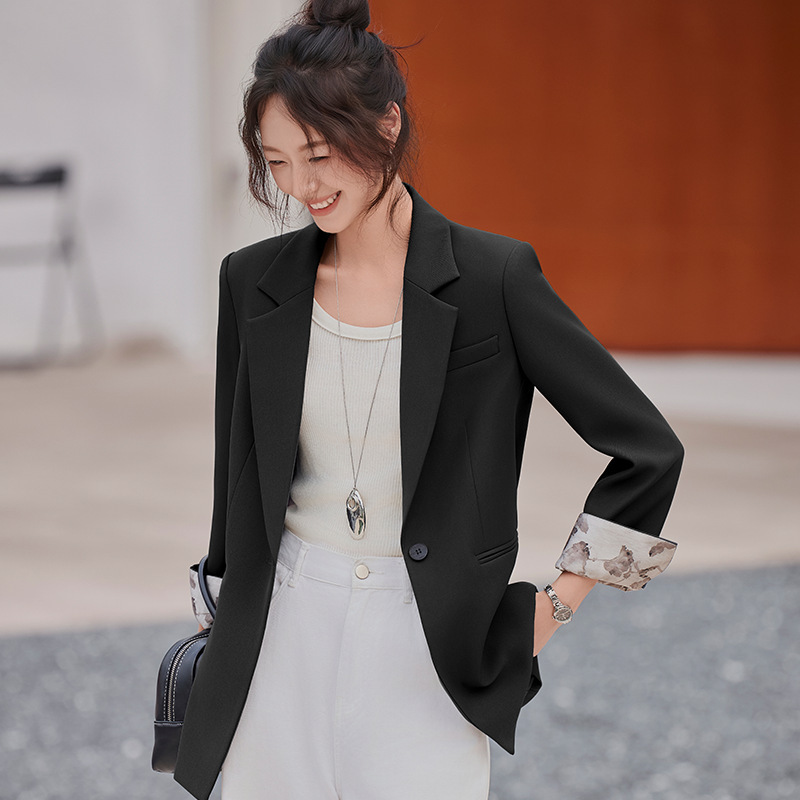 灰色西装外套女2025新款春秋休闲小个子高级感通勤时尚小西服上衣|undefined