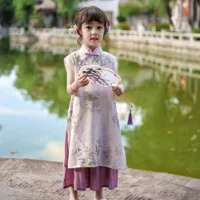 Для девочек Cheongsam 2024 новый стиль Летняя маленькая девочка национальный стиль новое платье в китайском стиле