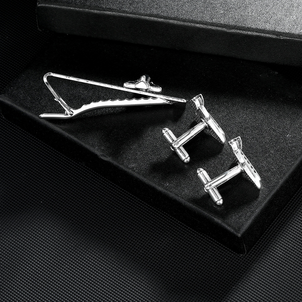 new astronaut space tie clip men's trendy casual tie clip cufflinks set clothing accessories_voghion.com