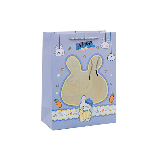 New transparent window gift bag gift box handbag jewelry boutique shopping paper bag children's gift packaging bag