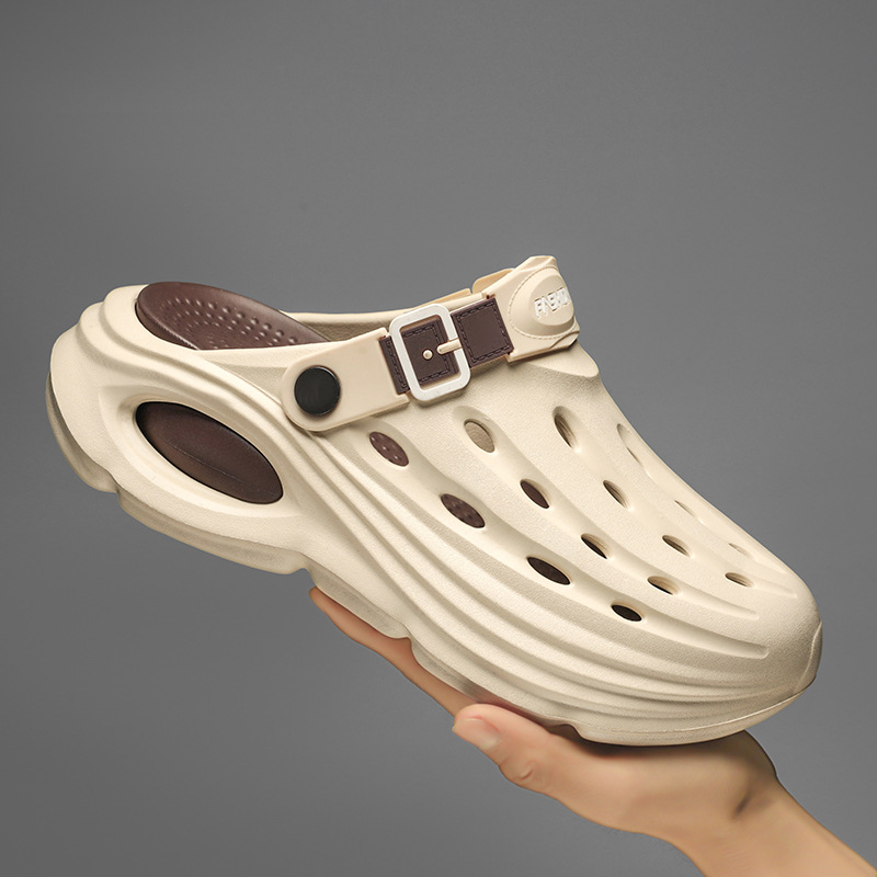 Primavera y verano 2025 hombres transpirables y cómodos a juego de colores tendencia moda casual todos los días zapatos con agujeros para hombres