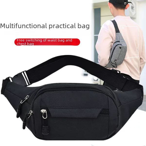 Waist Bag Men's Casual Bag Fashion Sports Shoulder Chest Bag Simple Trend Men's Crossbody Backpack Small Factory Spot