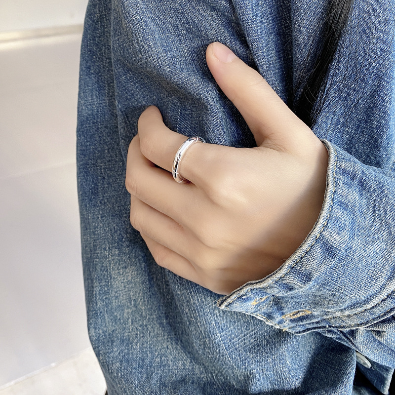 Retro Geometric Sterling Silver Plating Open Ring 1 Piece