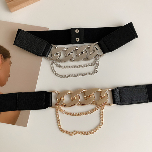 Elasticated Band Waist Belt for Women, Adjustable Fitted Dress with Cool, Stylish JK Fashion and Versatile Decorative Straps