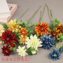 3头大松林婚礼堂装饰花 仿真花菊花复古橘色婚礼排花婚庆花艺批发
