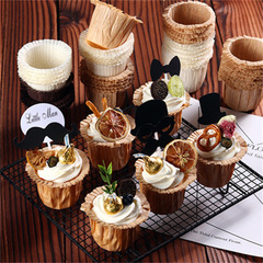 Cake cup heat-resistant paper cup paper tray non-oil muffin cup top hat cup baking mold home use chiffon paper tray