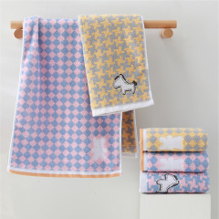 Pure Cotton Towel Wholesale Color-Woven Damask Home Use Thick Couple Face Towel Absorbent Gift Full Cotton Towel Manufacturer Wholesale