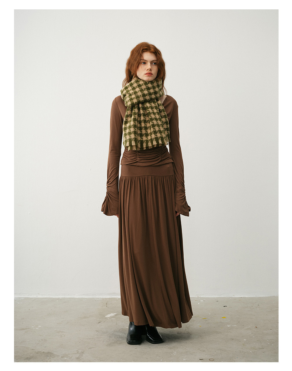 Design sense classic windmill thousand bird check imitation cashmere scarf women's winter warm atmosphere loose beard bib shawl_voghion.com