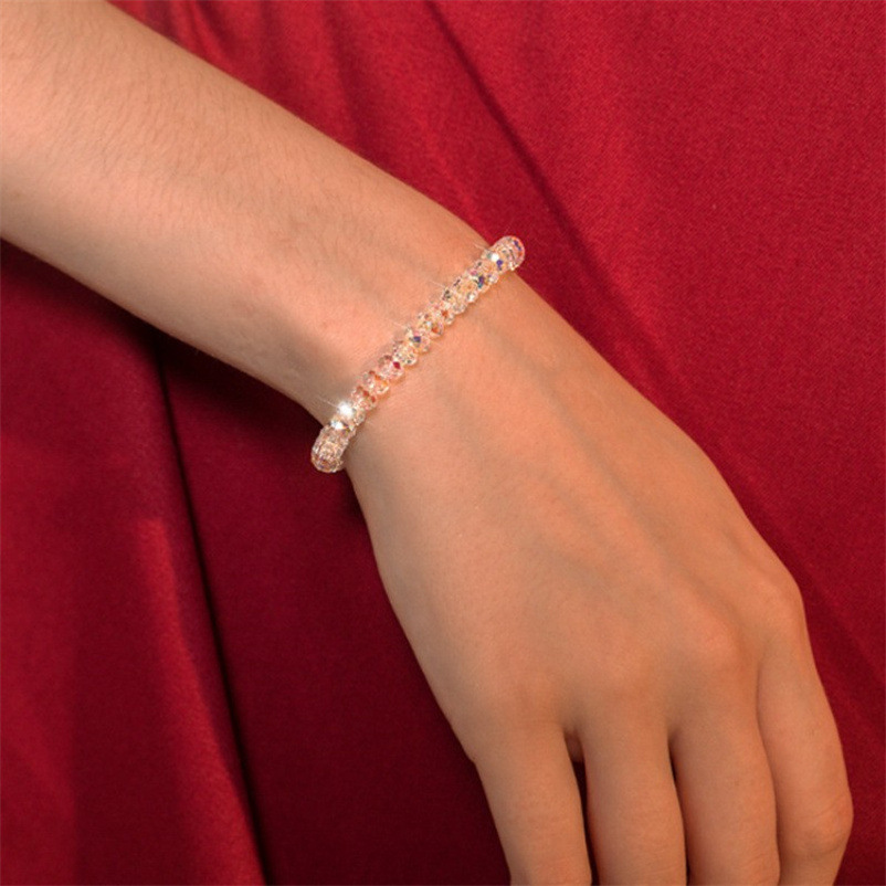 Korean Simple Temperament Imitation Austrian Red Faceted Crystal Bracelet Sweet Bestie Jewelry Jewelry Wholesale