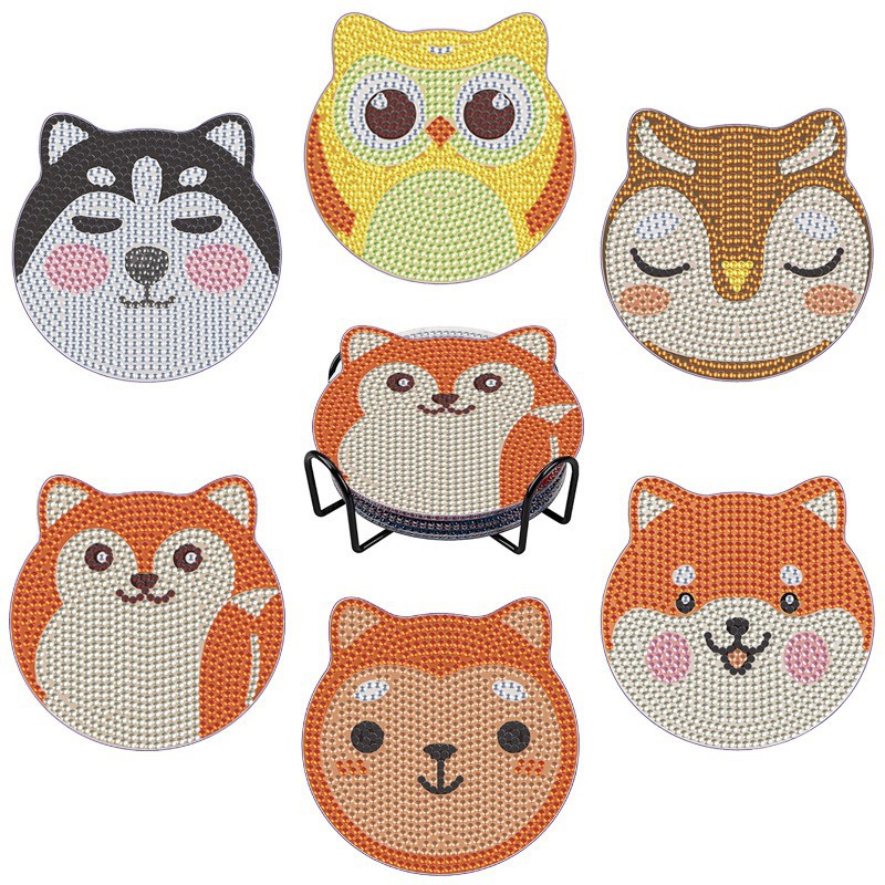 Spot al por mayor de diamantes diseño de posavasos pintura de diamantes acrílico pintura de diamantes posavasos 6 paquetes hechos a mano posavasos briy