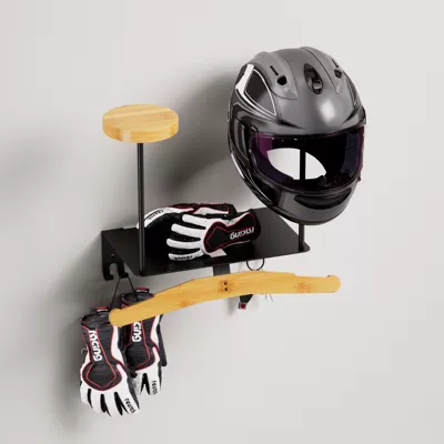 Cross-Border Wooden Motorcycle Helmet Motosiklet dəbilqə rəfləri - double-bamboo-style