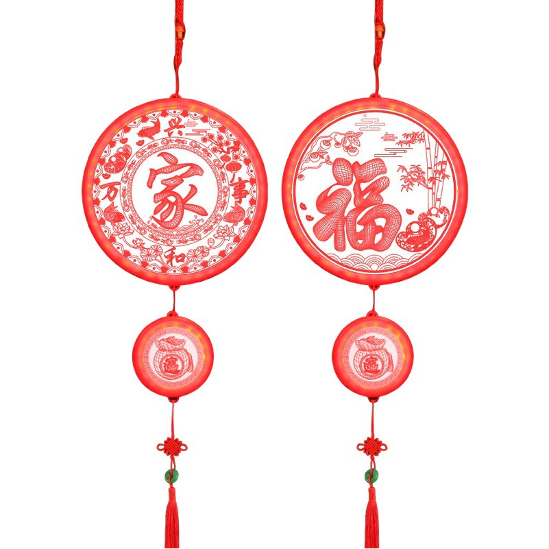 2024 Año Nuevo luces decorativas regalo del año Dragón 3D puerta fu carácter decorativo colgante LED luces de colores Festival de Primavera diseño de la ventana