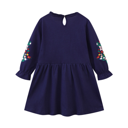 2025 Spring and Autumn European and American Girls' Dress Children's Knit Long Sleeve Baby Princess Dress