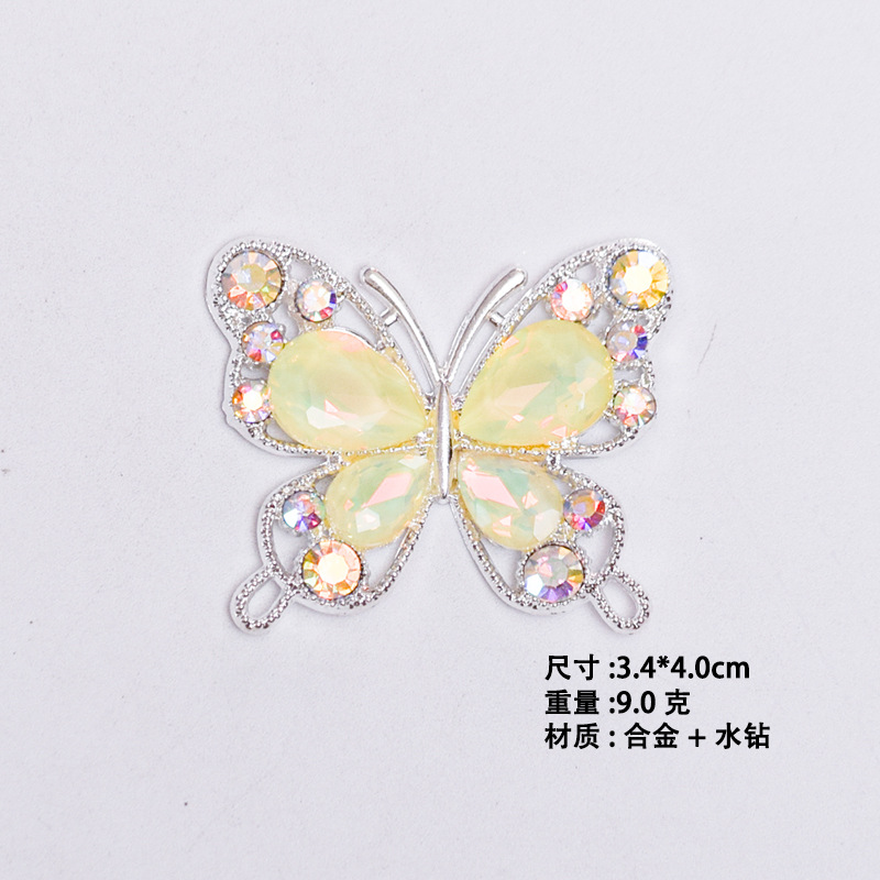 新商品モカカラードリルガラス蝶ディナー服髪飾り靴バッグ合金DIYアクセサリーアクセサリー