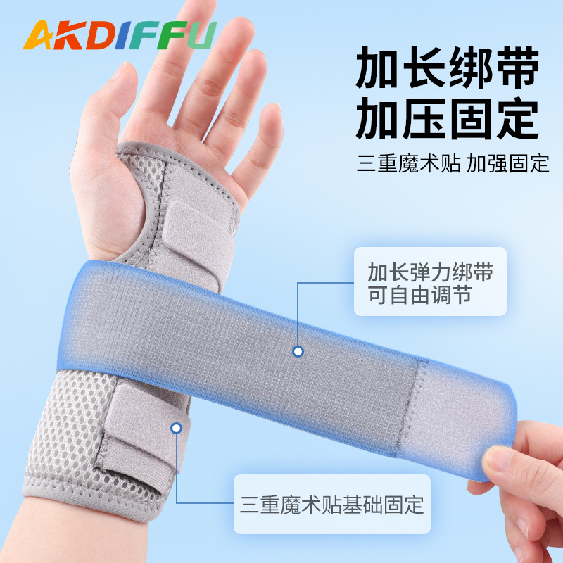 Protector de muñeca transfronterizo correa de muñeca fija placa de acero desmontable vaina de tendón madre mano transpirable ajustable fijo muñeca anti-torsión