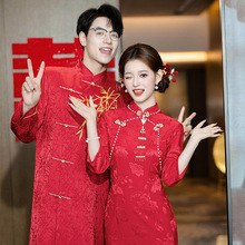红色旗袍新中式敬酒服订婚礼服女2025新款绝美回门服小个子连衣裙