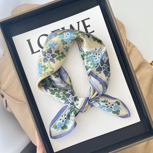 100% Silk Mulberry Silk Scarf Small Square Women's Summer Thin Spring and Autumn