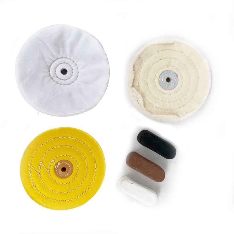 厂家批发白布轮6寸抛光布轮 绒布轮 黄布轮 金属抛光