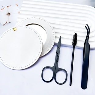 False Eyelash Tweezers Multi-Color Round Head Stainless Steel Eyelash Assistant Small Curved Tweezers Beauty Tools Cross-Border Ready Stock