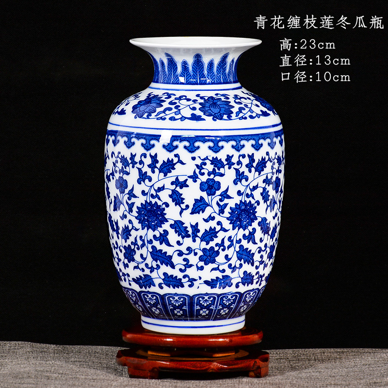 스몰 사이즈 블루와 꽃 포장 가지 연꽃 왁스 멜론 병 + 나무 회전 기지