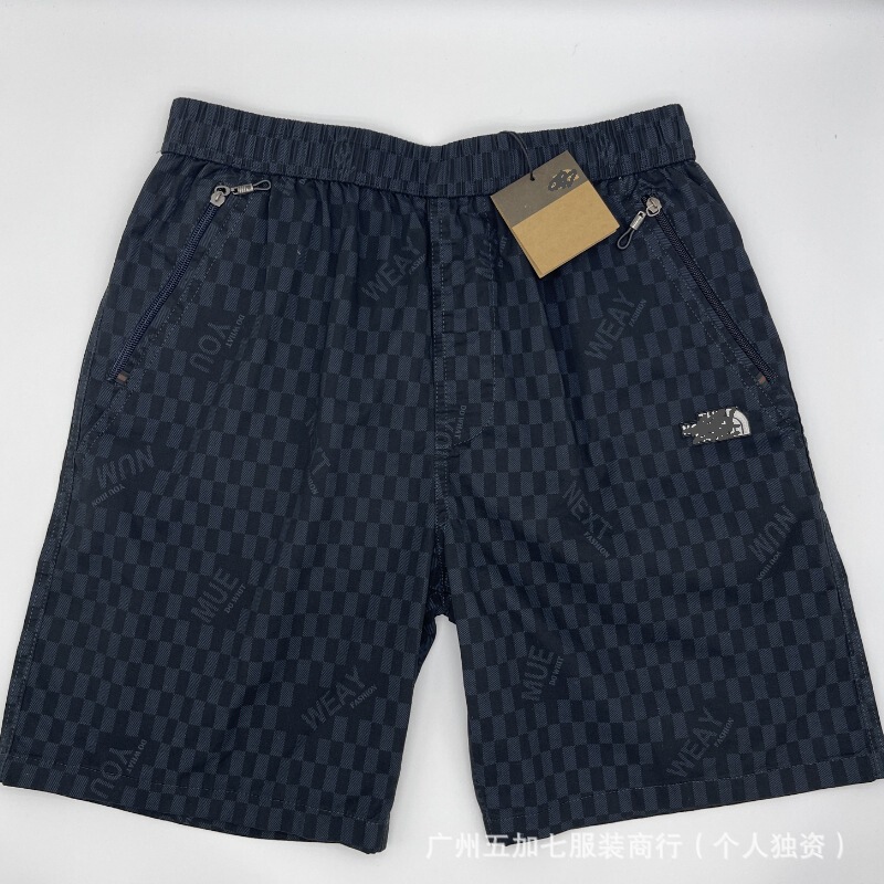 Summer Cross-Border Trendy Brand 2025 Cotton Shorts the North Face Style Casual Five-Point Pants European and American Workwear Pants Men's Beach Shorts