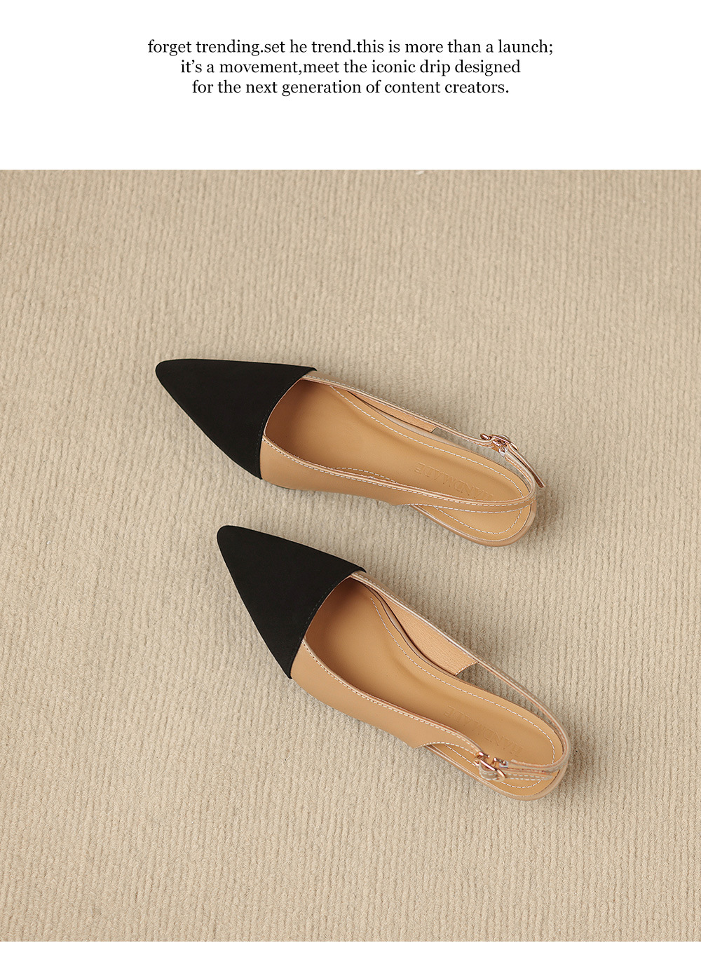 Sandal nữ gót thấp 2,5 cm mũi kín quai hậu phong cách tiểu hương — đen chi tiết 23
