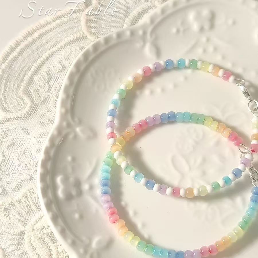 (Wholesale), rainbow design cute beaded bracelet, accessory, simple and elegant design