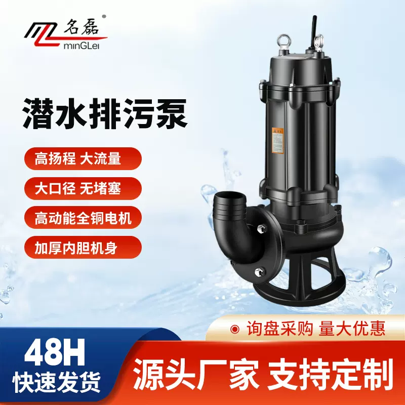 工厂污水泵潜水排污泵380V抽粪泥浆地下室潜水泵化粪池220V排污泵