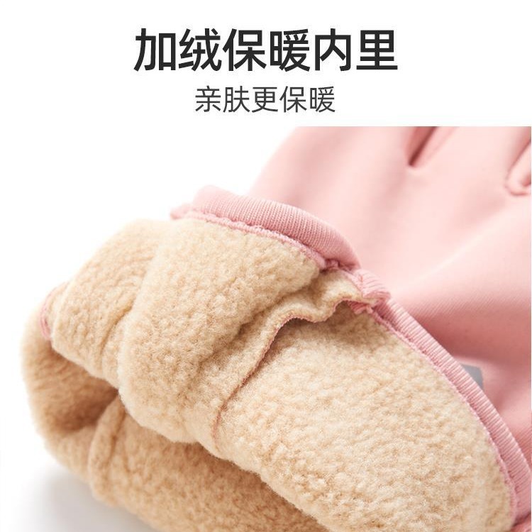 Guantes cálidos para niños niñas al aire libre ciclismo esquí patinaje forrado de lana impermeable invierno guantes de estudiante para niños