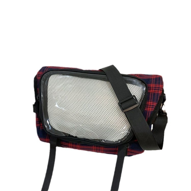 가을과 겨울 새로운 일본 INS PLAID 통근 통증 가방 대용량 어깨 가방 베이비 가방 2 차 코믹 콘 크로스 바디 백