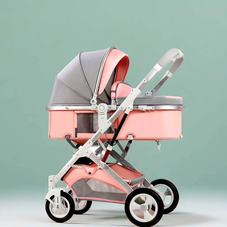 El cochecito de bebé de alto paisaje se puede sentar y acostarse, ligero y plegable, amortiguador bidireccional, cochecito de bebé para niños recién nacidos al por mayor