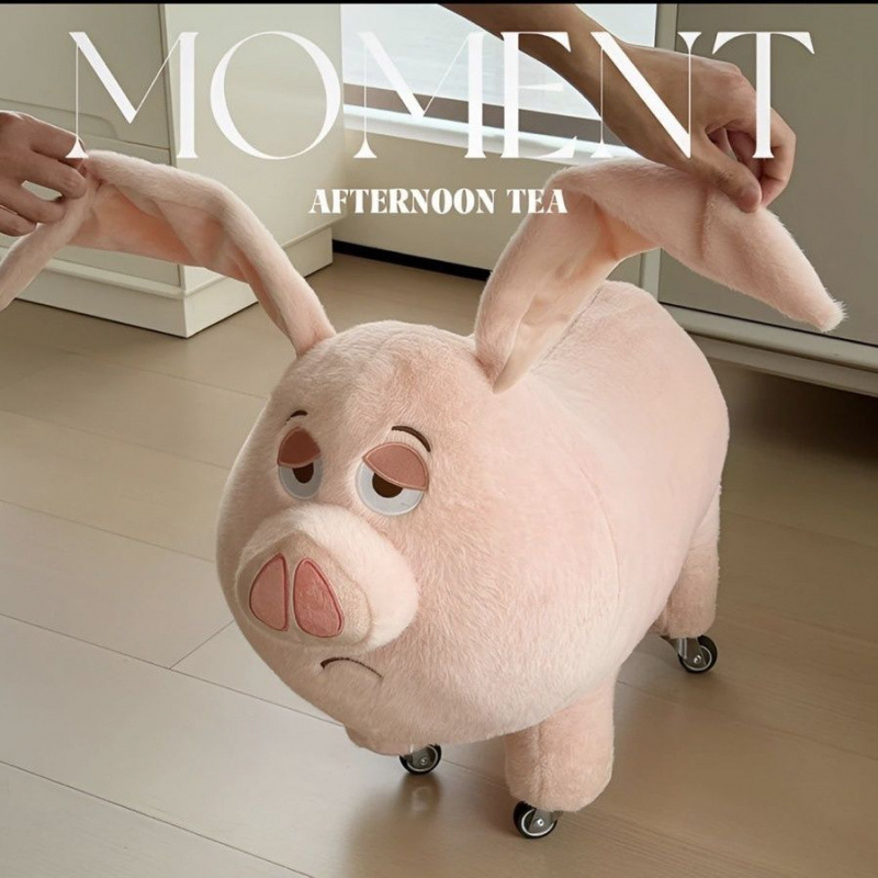 可爱飞天猪板凳带轮子太乙真人坐骑滑轮款呆萌小猪公仔骑行溜溜凳