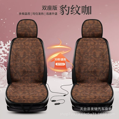 Multi-function pad – 12V universal single seat cushion - leopard-print-double-seat