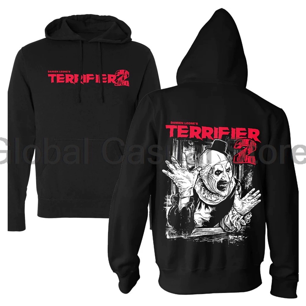 Свитшот Terrifier 3 Толстовка, графический принт спереди и сзади, косплей на Хэллоуин, размеры XS–XXXL