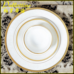 批發廚房用具餐飲盤子陶瓷碟碗星級酒店豪華飯店包廂用品骨瓷餐具