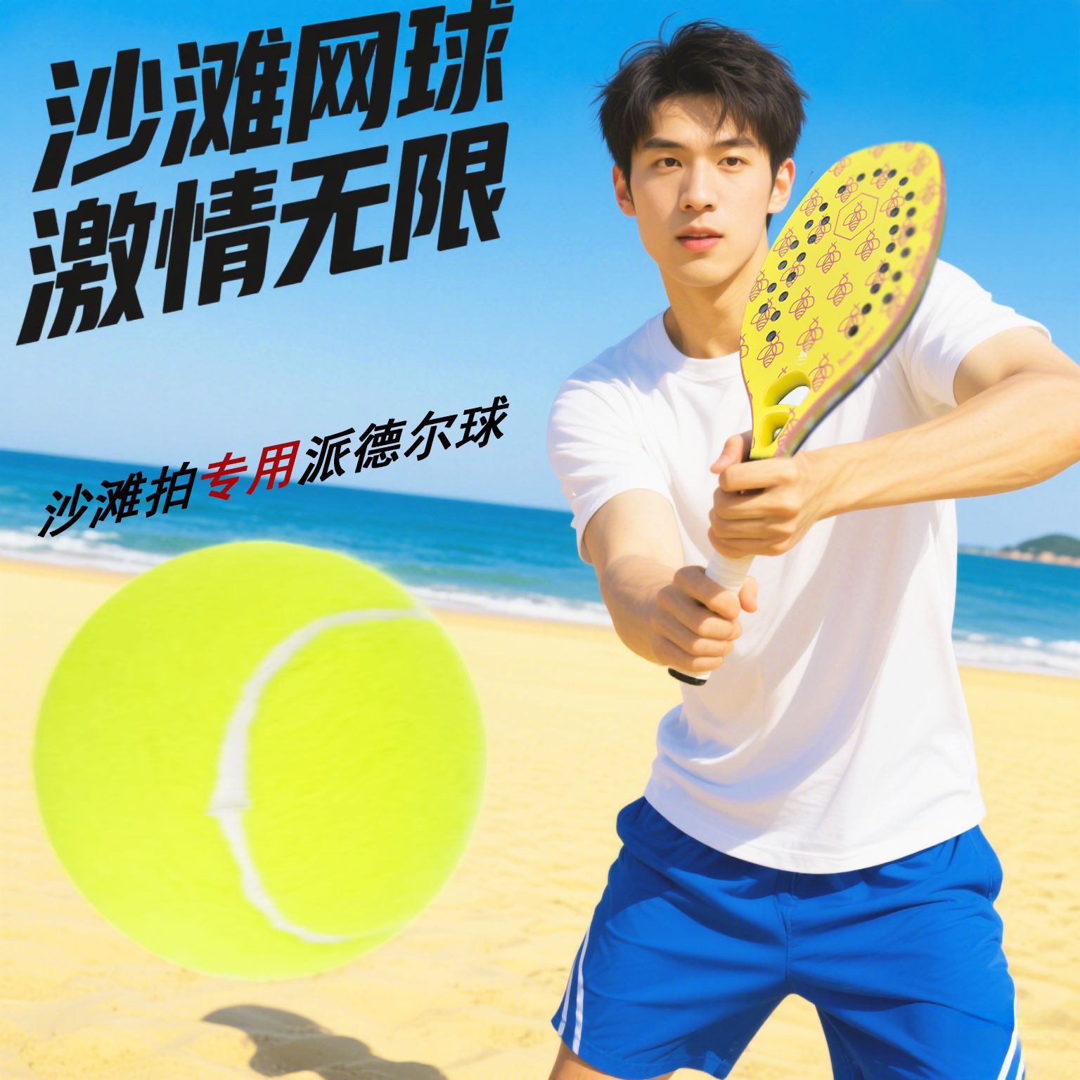 45% Wool Paddle Tennis Racket, Universal High-Elasticity and Durable Competition Squash Tennis Beach Racket