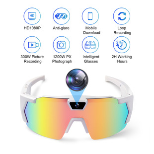 Cross-border outdoor cycling sunglasses smart glasses with camera HD photography photography windproof sun protection goggles
