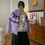 秋冬宽松撞色条纹毛衣