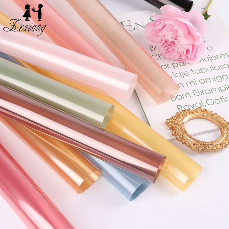 水冰月琉璃纸彩色鲜花包装纸半透明玻璃纸OPP果冻膜包花内衬纸