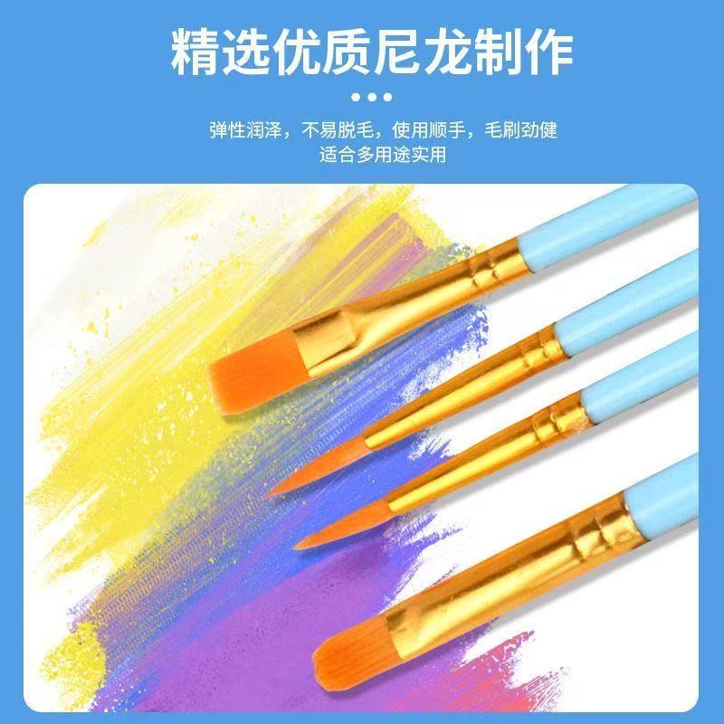 Fabricantes al por mayor diez conjuntos de pinceles de acuarela azul perla con pinceles de nylon con pinceles de lana con pinceles de aceite