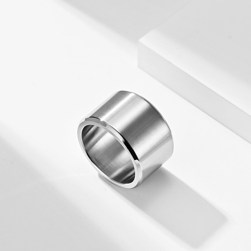 European and American hip-hop HIOHIP stainless steel K gold-plated large ring, domineering matte brushed men's ring