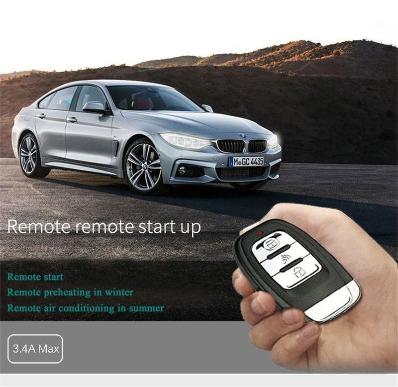 Car one-button start anti-theft system with ignition, remote start, automatic security activation, and PKE (Passive Keyless Entry)