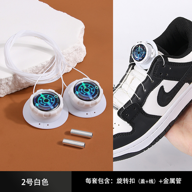 Nuevo desgaste simple zapato giratorio hebilla deportes cordón perezoso zapato libre hebilla anti-caída hebilla de alambre de acero hebilla giratoria cordón