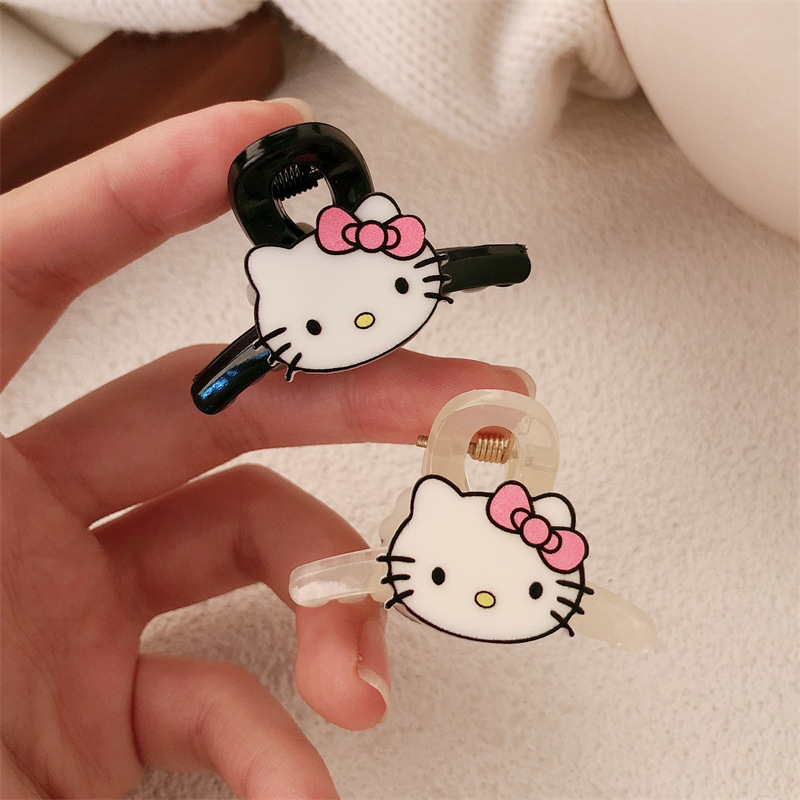 Super dulce niña acrílico gato de dibujos animados pequeño nuevo cabello de frisa agarrar nicho agarrar cabello de cabeza